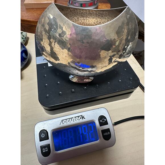 A.P.R. Scully Sterling Silver Vase London 1998 Hand-Hammered Modern Design 925 - Picture 8 of 8